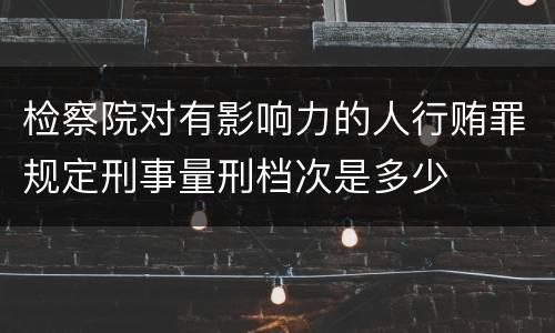 检察院对有影响力的人行贿罪规定刑事量刑档次是多少