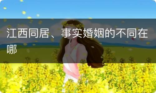 江西同居、事实婚姻的不同在哪