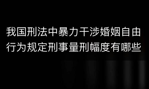 我国刑法中暴力干涉婚姻自由行为规定刑事量刑幅度有哪些