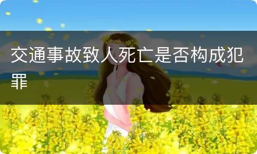 交通事故致人死亡是否构成犯罪
