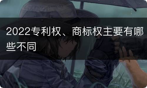 2022专利权、商标权主要有哪些不同