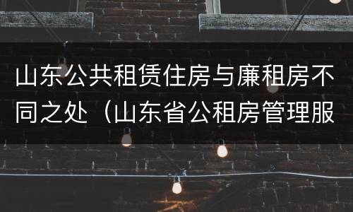 山东公共租赁住房与廉租房不同之处（山东省公租房管理服务导则(试行）