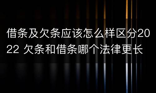 借条及欠条应该怎么样区分2022 欠条和借条哪个法律更长