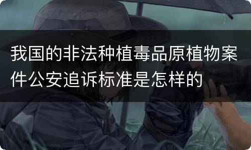 我国的非法种植毒品原植物案件公安追诉标准是怎样的