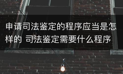 申请司法鉴定的程序应当是怎样的 司法鉴定需要什么程序