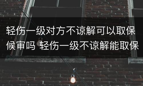轻伤一级对方不谅解可以取保候审吗 轻伤一级不谅解能取保候审吗
