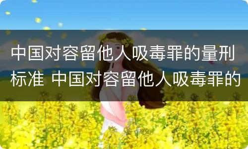 中国对容留他人吸毒罪的量刑标准 中国对容留他人吸毒罪的量刑标准是多少