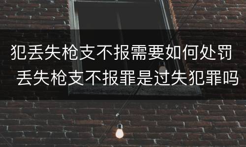 犯丢失枪支不报需要如何处罚 丢失枪支不报罪是过失犯罪吗