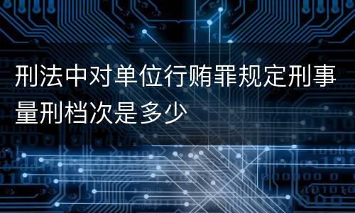 刑法中对单位行贿罪规定刑事量刑档次是多少