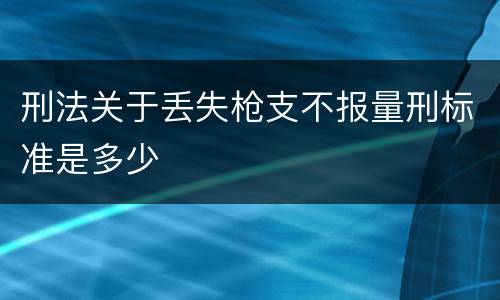 刑法关于丢失枪支不报量刑标准是多少