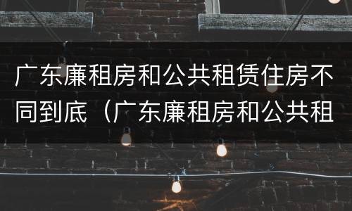 广东廉租房和公共租赁住房不同到底（广东廉租房和公共租赁住房不同到底怎么办）