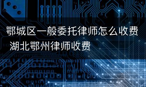鄂城区一般委托律师怎么收费 湖北鄂州律师收费