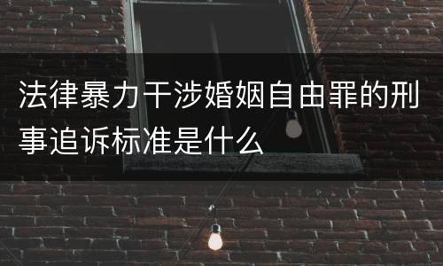 法律暴力干涉婚姻自由罪的刑事追诉标准是什么