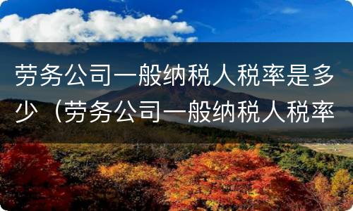 劳务公司一般纳税人税率是多少（劳务公司一般纳税人税率是多少2020年）