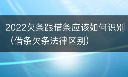 2022欠条跟借条应该如何识别（借条欠条法律区别）