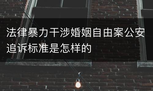 法律暴力干涉婚姻自由案公安追诉标准是怎样的