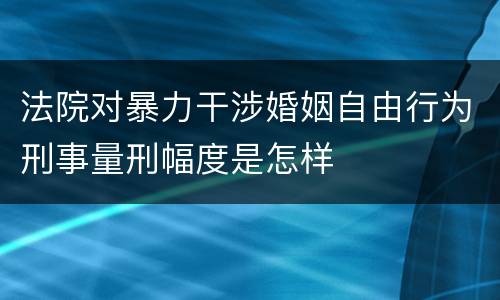 法院对暴力干涉婚姻自由行为刑事量刑幅度是怎样