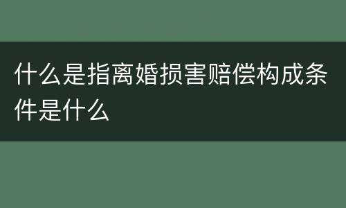 什么是指离婚损害赔偿构成条件是什么