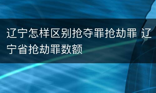 辽宁怎样区别抢夺罪抢劫罪 辽宁省抢劫罪数额