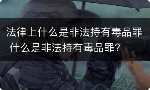 法律上什么是非法持有毒品罪 什么是非法持有毒品罪?