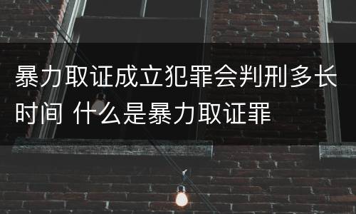 暴力取证成立犯罪会判刑多长时间 什么是暴力取证罪