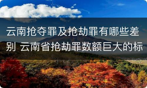 云南抢夺罪及抢劫罪有哪些差别 云南省抢劫罪数额巨大的标准