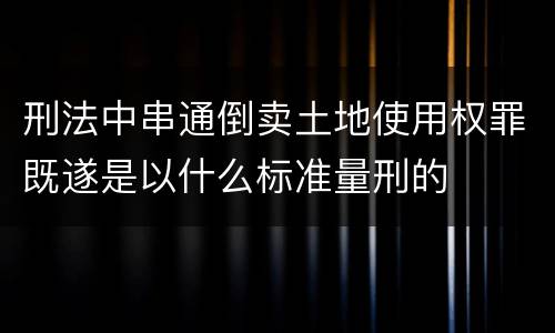 刑法中串通倒卖土地使用权罪既遂是以什么标准量刑的