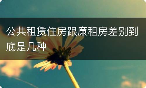 公共租赁住房跟廉租房差别到底是几种