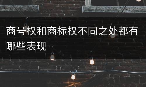 商号权和商标权不同之处都有哪些表现