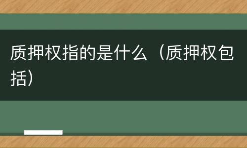 质押权指的是什么（质押权包括）