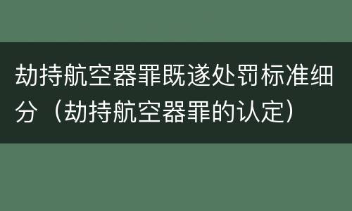 劫持航空器罪既遂处罚标准细分（劫持航空器罪的认定）