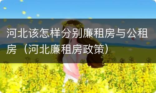 河北该怎样分别廉租房与公租房（河北廉租房政策）