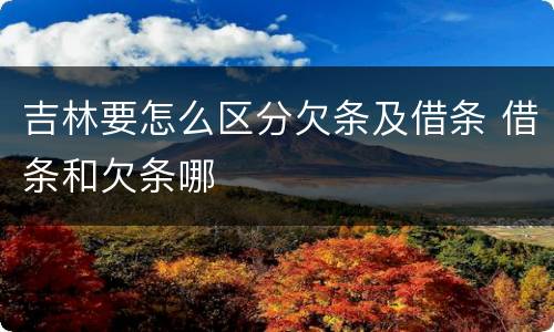 吉林要怎么区分欠条及借条 借条和欠条哪