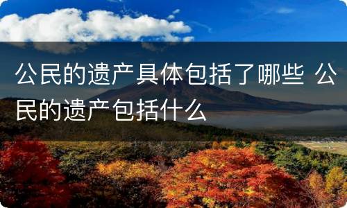 公民的遗产具体包括了哪些 公民的遗产包括什么