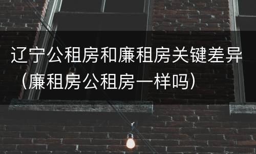 辽宁公租房和廉租房关键差异（廉租房公租房一样吗）