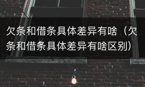 欠条和借条具体差异有啥（欠条和借条具体差异有啥区别）