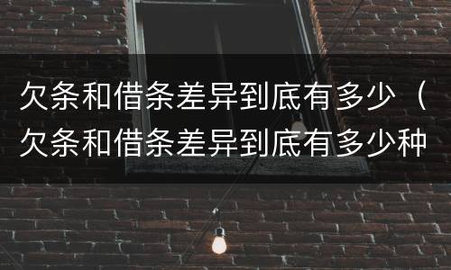 欠条和借条差异到底有多少（欠条和借条差异到底有多少种情况）