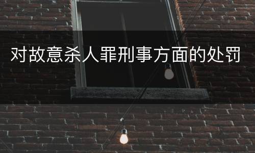 对故意杀人罪刑事方面的处罚