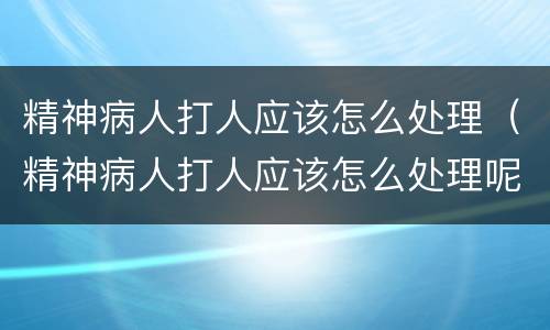 精神病人打人应该怎么处理（精神病人打人应该怎么处理呢）