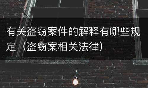 有关盗窃案件的解释有哪些规定（盗窃案相关法律）