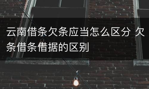 云南借条欠条应当怎么区分 欠条借条借据的区别