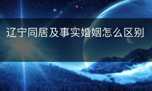 辽宁同居及事实婚姻怎么区别
