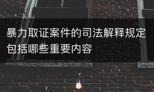 暴力取证案件的司法解释规定包括哪些重要内容