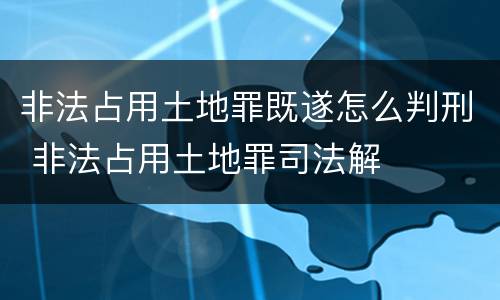 非法占用土地罪既遂怎么判刑 非法占用土地罪司法解