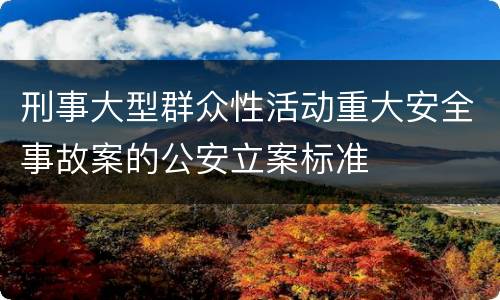 刑事大型群众性活动重大安全事故案的公安立案标准