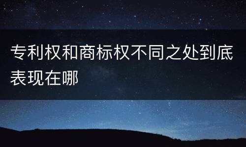 专利权和商标权不同之处到底表现在哪