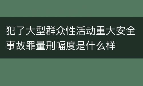犯了大型群众性活动重大安全事故罪量刑幅度是什么样