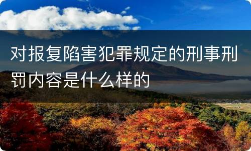 对报复陷害犯罪规定的刑事刑罚内容是什么样的
