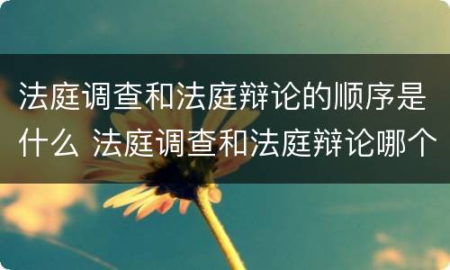 法庭调查和法庭辩论的顺序是什么 法庭调查和法庭辩论哪个先