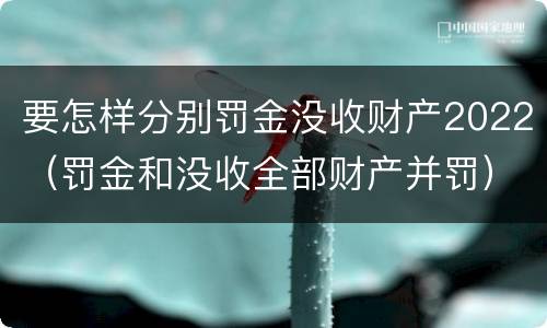 要怎样分别罚金没收财产2022（罚金和没收全部财产并罚）